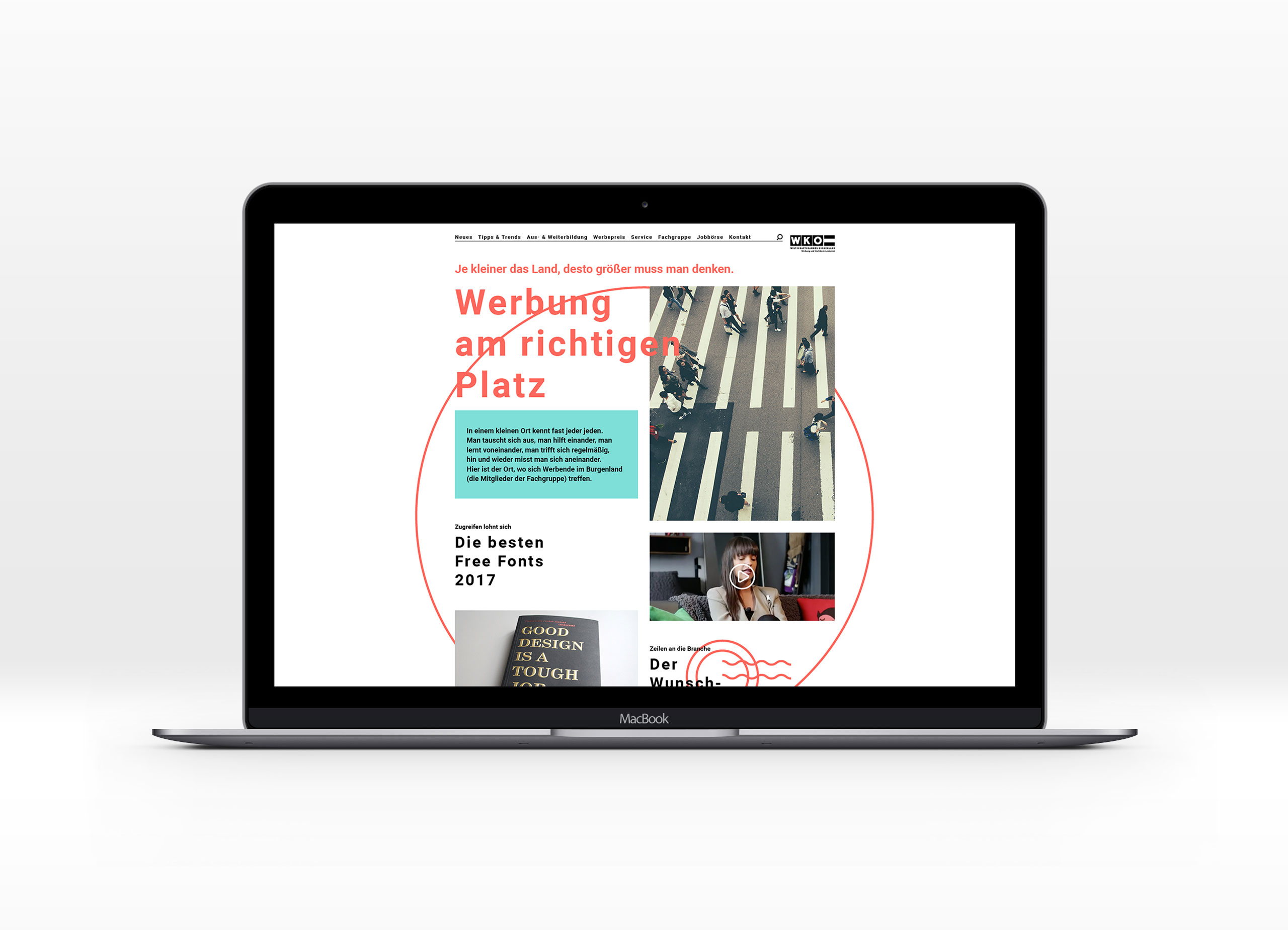Redesign Fachgruppe Werbung - Hauptseite